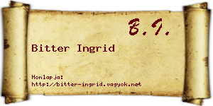 Bitter Ingrid névjegykártya